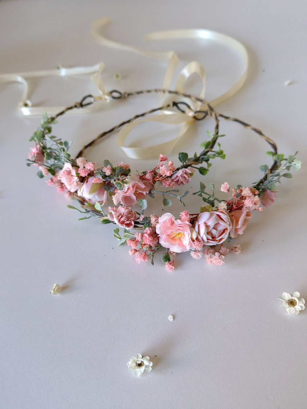 Pink Peony Flower Crown: Romantic Spring Wedding Hair Wreath – handmade floral hair accessory by magaela