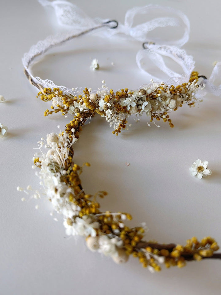 Preserved Flower Hair Wreath Set: Mother Daughter Matching Crowns – handmade floral hair accessory by magaela