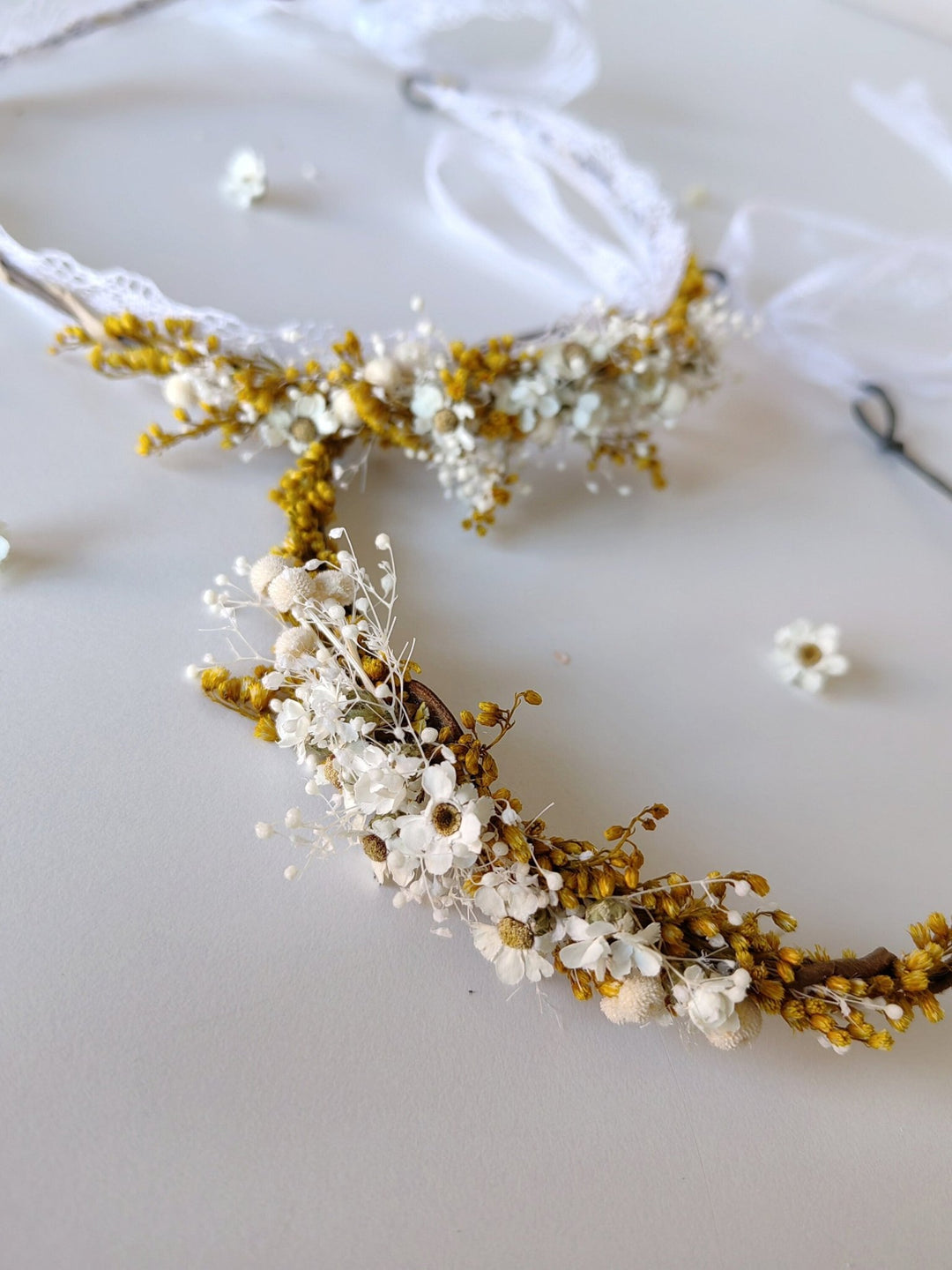 Preserved Flower Hair Wreath Set: Mother Daughter Matching Crowns – handmade floral hair accessory by magaela