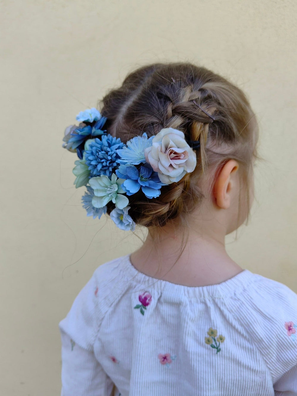 Blue Flower Hairpins: Boho Wedding Hair Accessories, Set of 14 – handmade floral hair accessory by magaela