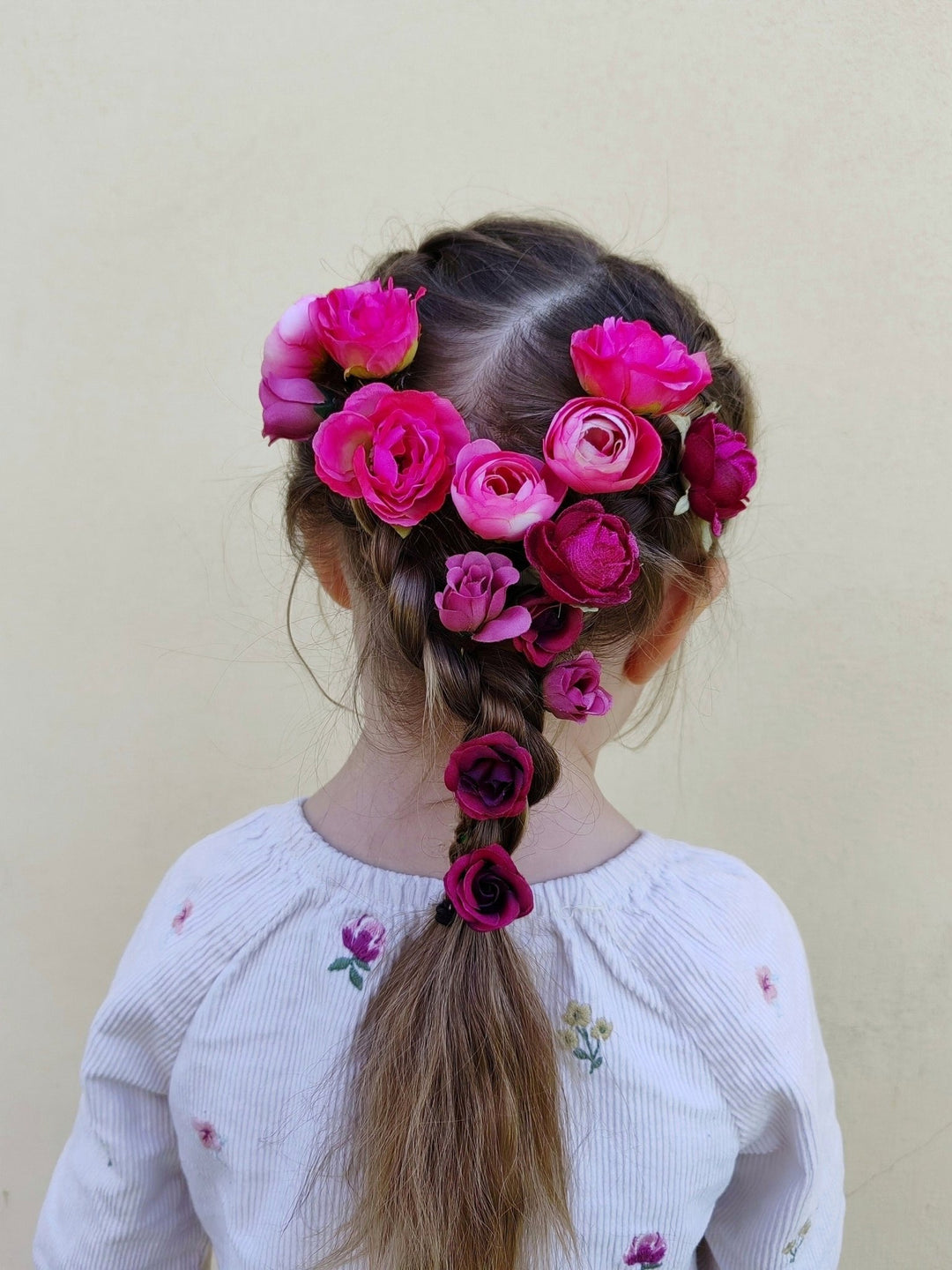 Magenta Peony Hair Pins: Bridal Flower Hairpiece Set – handmade floral hair accessory by magaela
