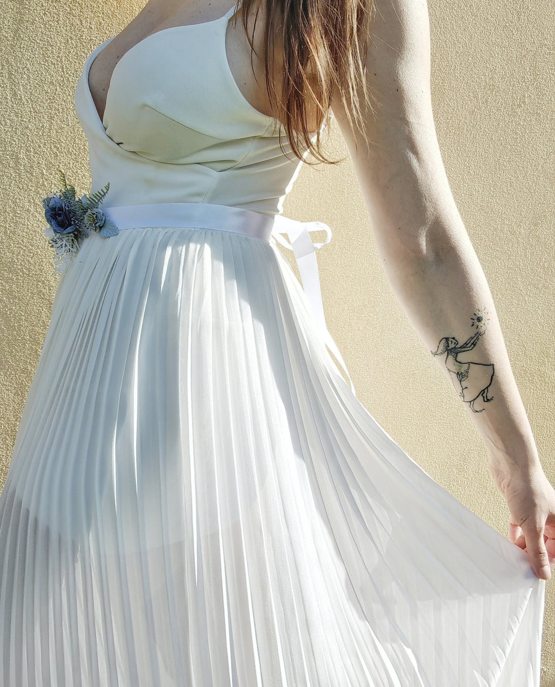 Blue Flower Bridal Belt: Romantic Rustic Wedding Dress Accessory – handmade floral hair accessory by magaela