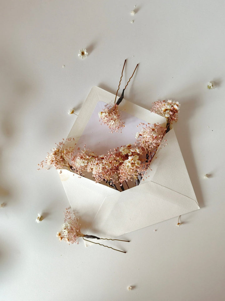 Rose Gold Wedding Hair Pins: Ivory Flower Bridal Accessory – handmade floral hair accessory by magaela