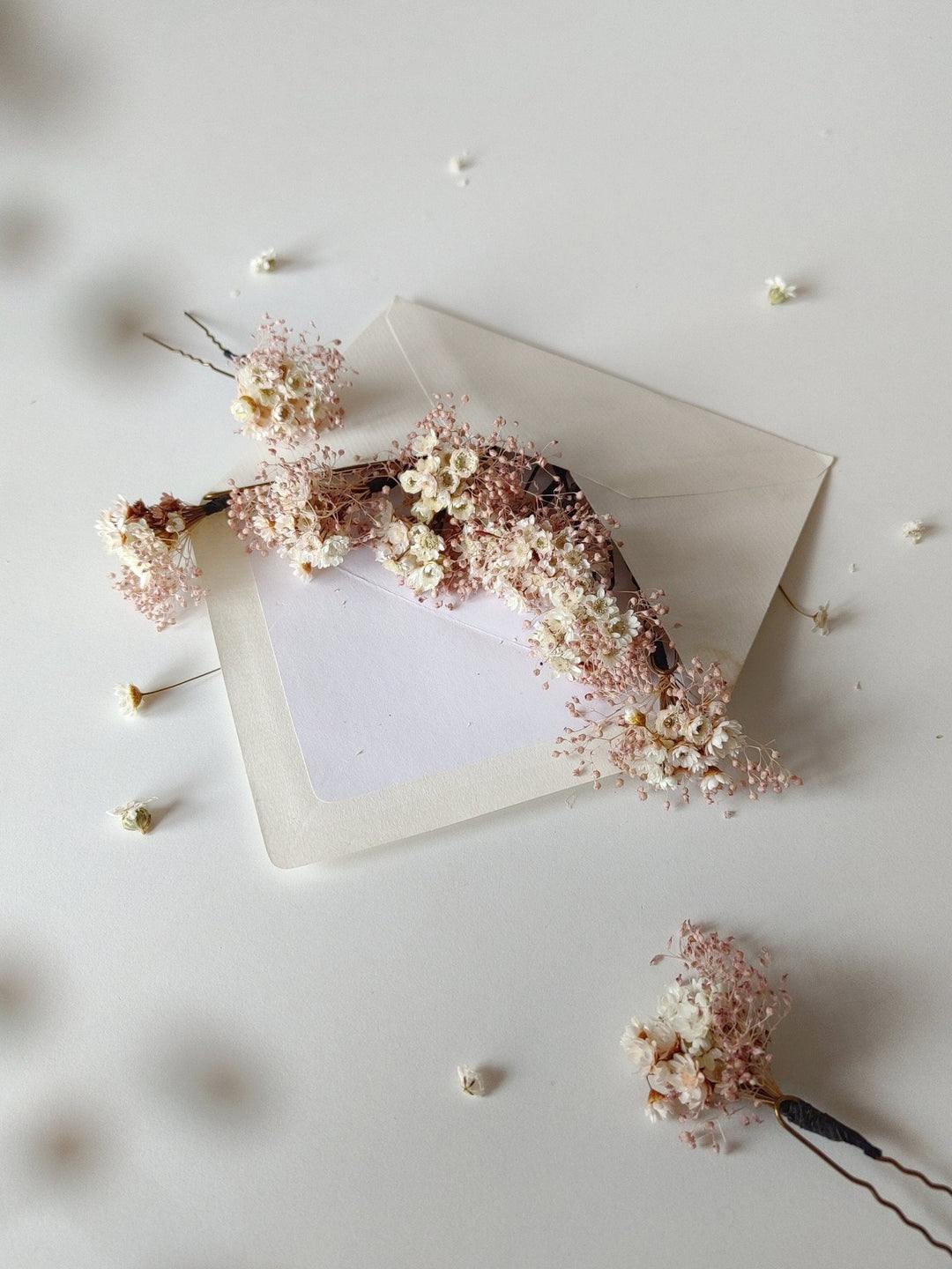 Rose Gold Wedding Hair Pins: Ivory Flower Bridal Accessory – handmade floral hair accessory by magaela