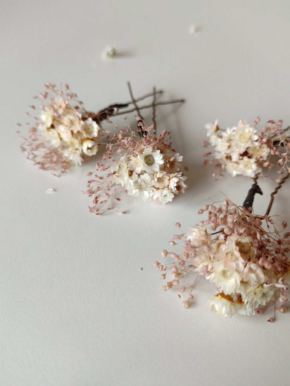 Rose Gold Wedding Hair Pins: Ivory Flower Bridal Accessory – handmade floral hair accessory by magaela