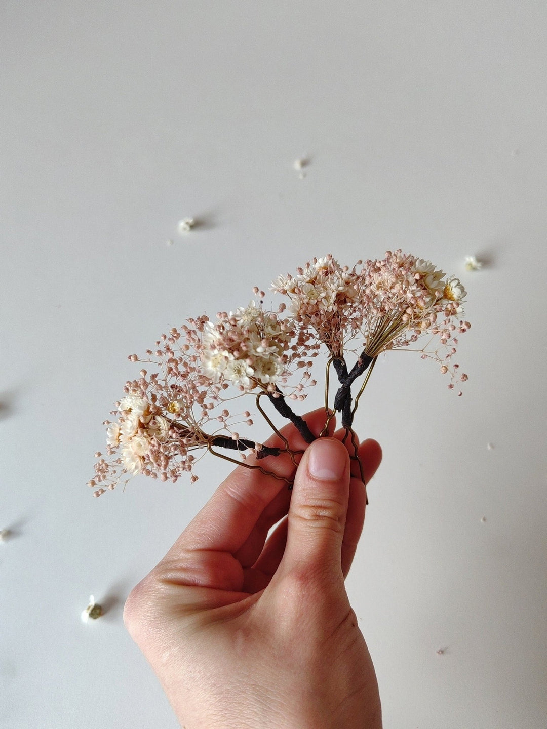 Rose Gold Wedding Hair Pins: Ivory Flower Bridal Accessory – handmade floral hair accessory by magaela