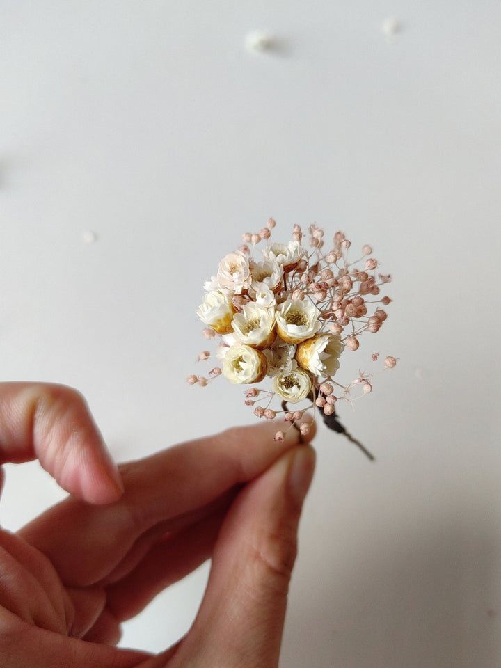 Rose Gold Wedding Hair Pins: Ivory Flower Bridal Accessory – handmade floral hair accessory by magaela
