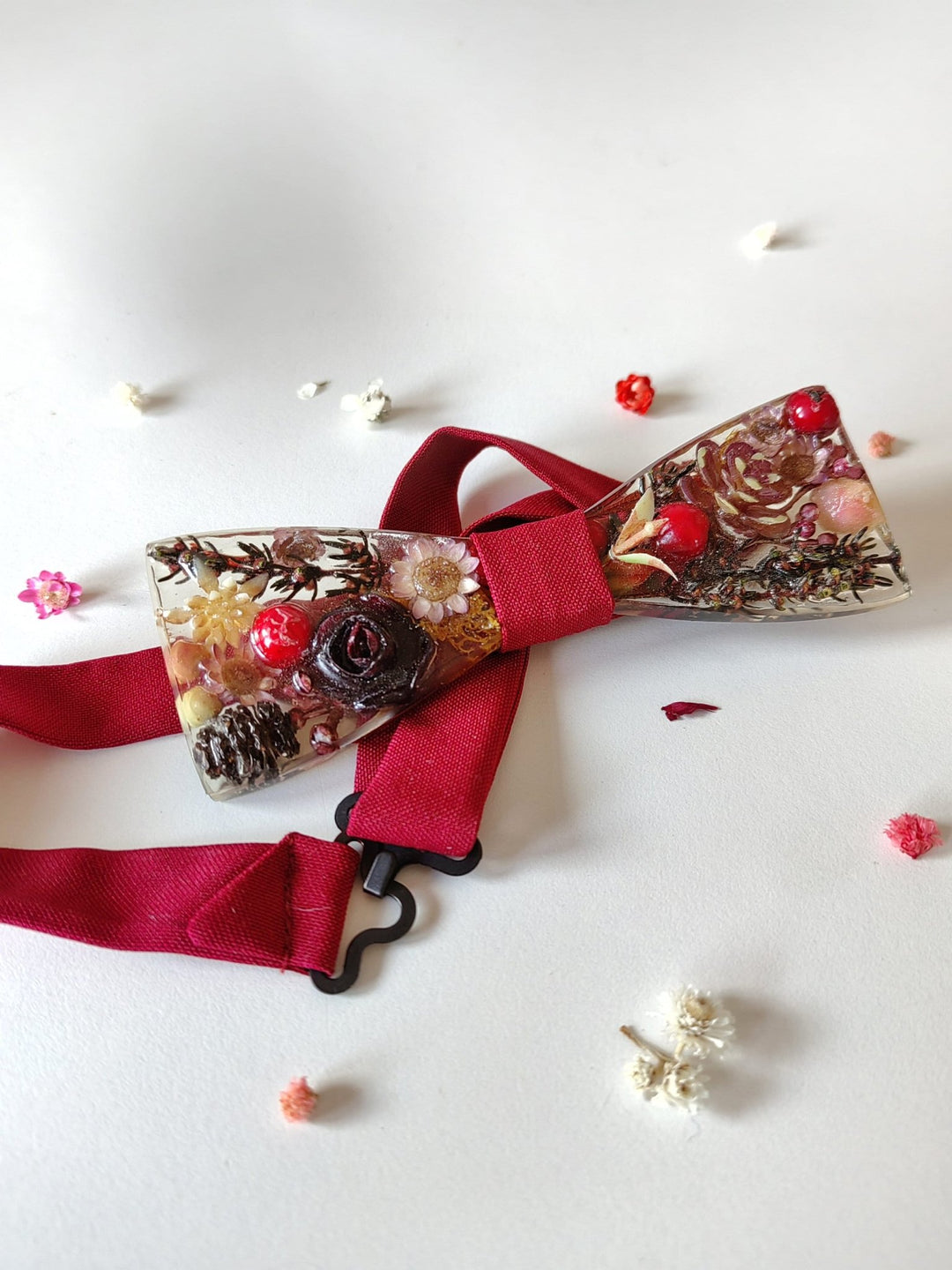 Resin Flower Bow Tie: Handmade Woodland Wedding Accessories – handmade floral hair accessory by magaela