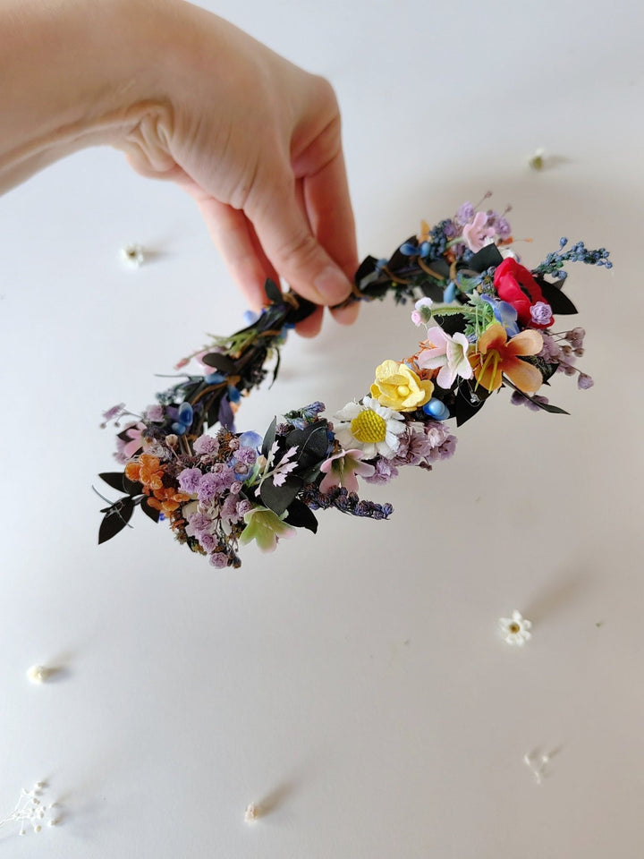 Wildflower Bridal Wreath: Summer Meadow Hair Accessory – handmade floral hair accessory by magaela
