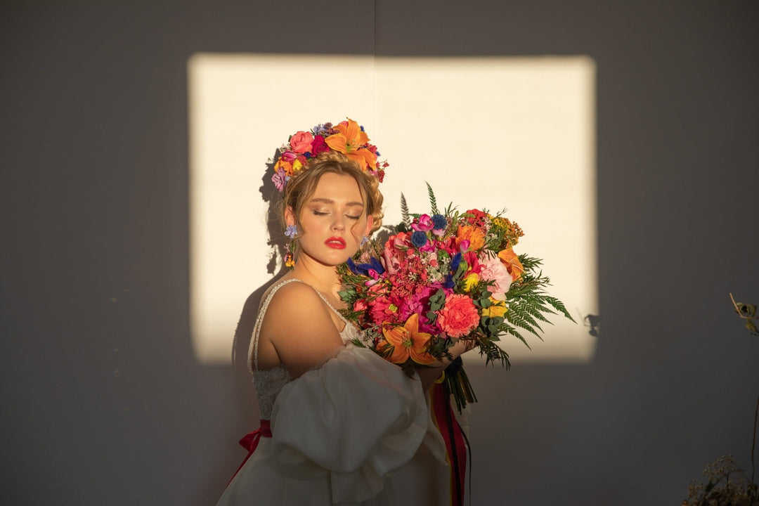 Lily & Rose Flower Headband: Colorful Frida Headpiece – handmade floral hair accessory by magaela