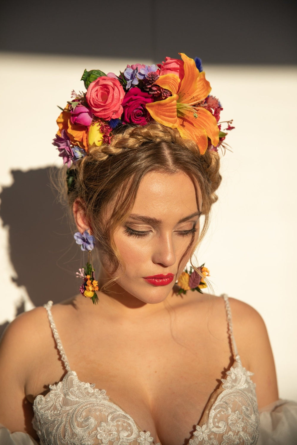 Lily & Rose Flower Headband: Colorful Frida Headpiece – handmade floral hair accessory by magaela