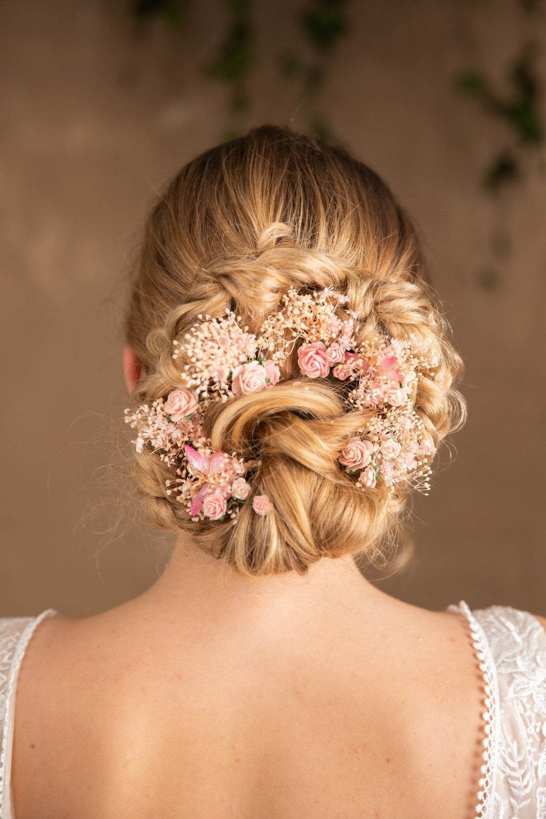 Blush Rose Wedding Hair Pins: Romantic Bridal Headpiece – handmade floral hair accessory by magaela