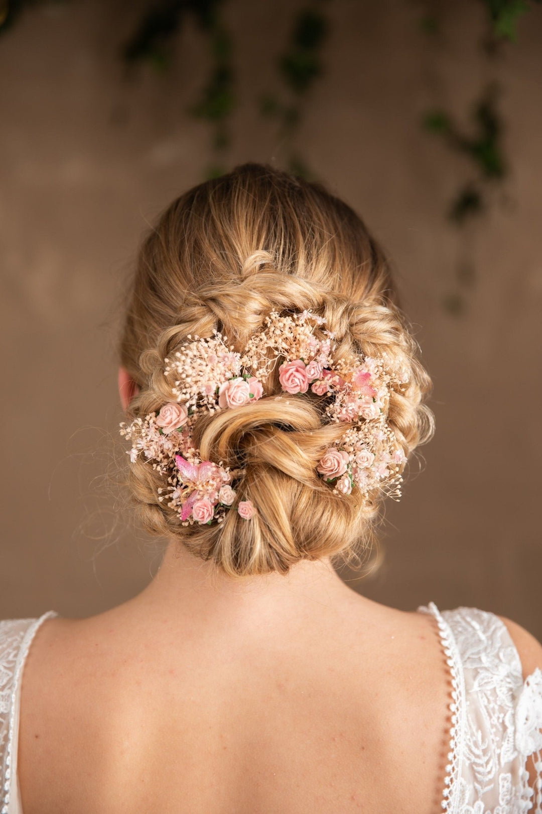 Blush Rose Wedding Hair Pins: Romantic Bridal Headpiece – handmade floral hair accessory by magaela