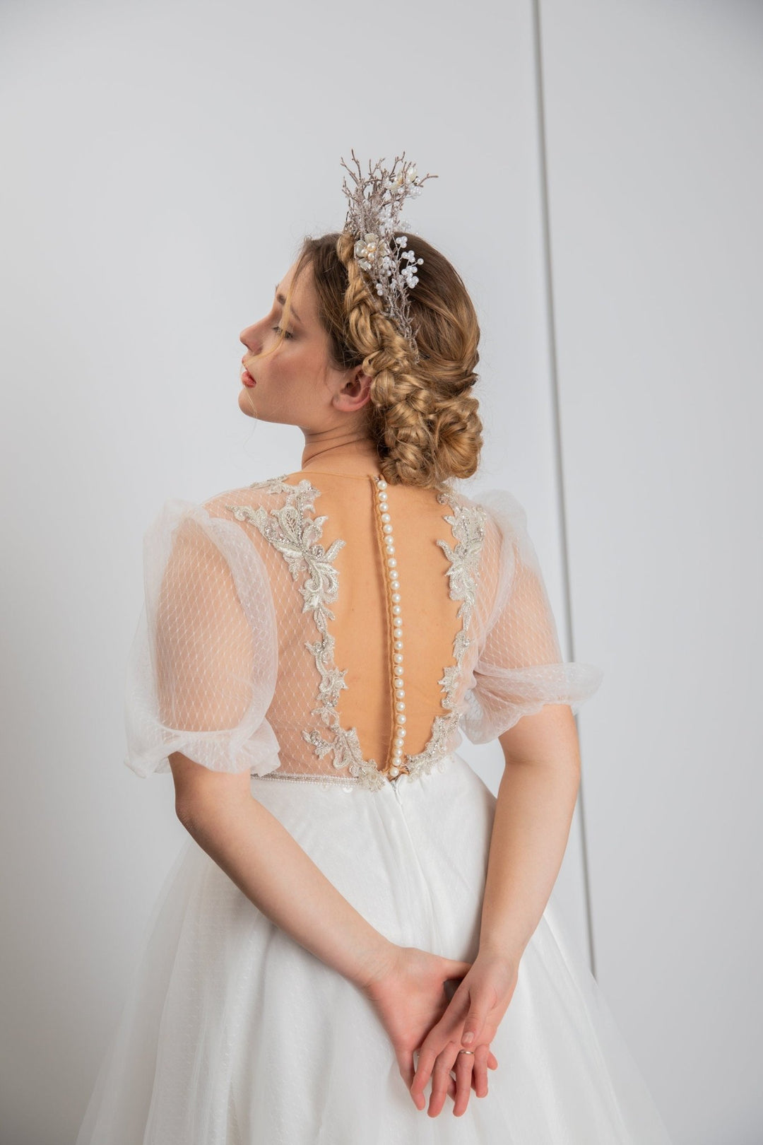 Woodland Bridal Crown: Fairytale Forest Wedding Headpiece – handmade floral hair accessory by magaela