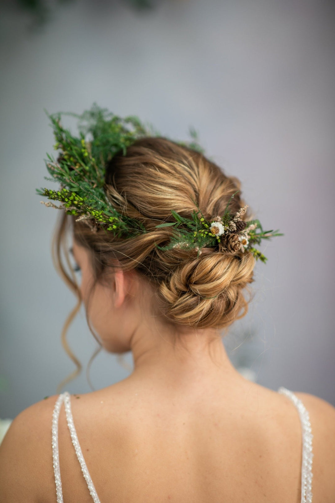 Pine Cone Bridal Hair Comb: Woodland Wedding Hair Accessory – handmade floral hair accessory by magaela