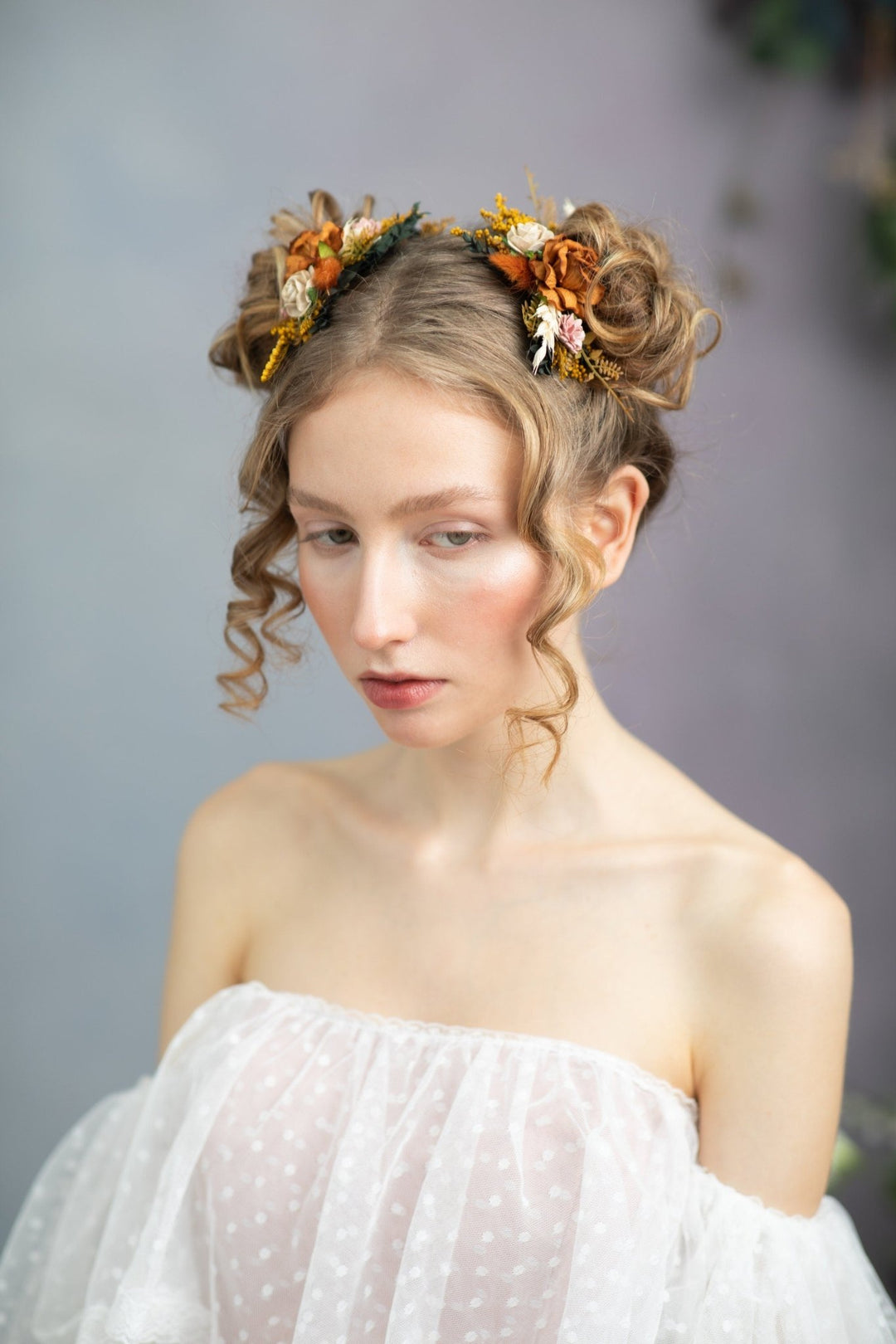 Terracotta Flower Hair Comb: Bohemian Wedding Bridal Hair Accessory – handmade floral hair accessory by magaela