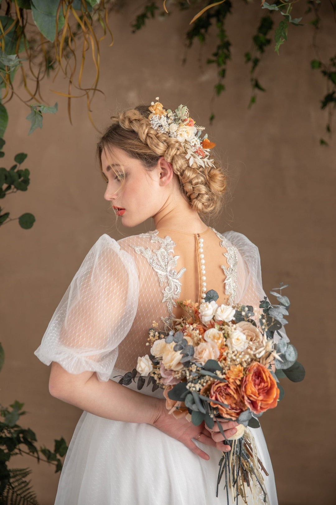 Bohemian Flower Bridal Hair Comb: Rustic Summer Wedding Accessory – handmade floral hair accessory by magaela