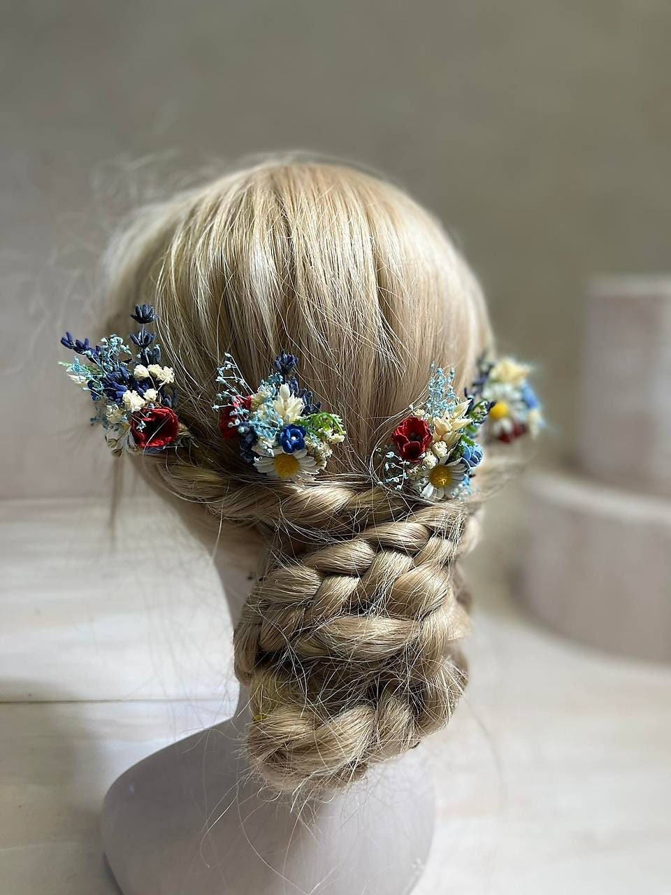 Floral Hair Pins: Folk Meadow Wedding Hair Accessories – handmade floral hair accessory by magaela