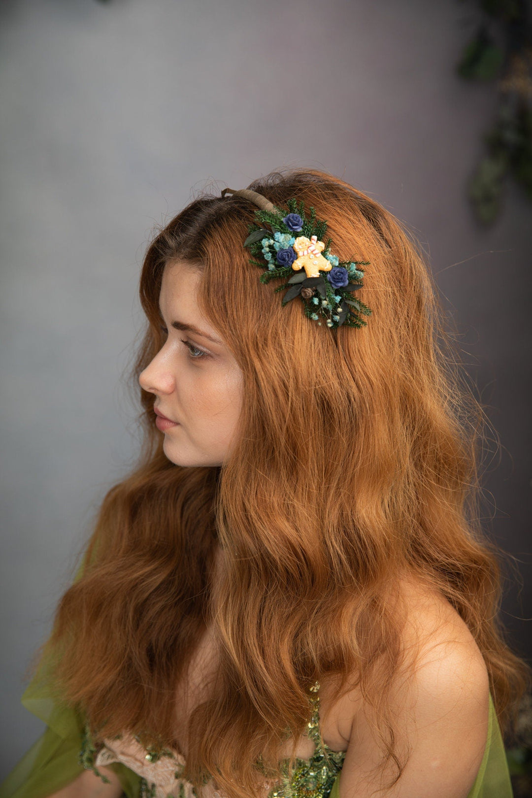 Christmas Flower Headband: Gingerbread Wedding Hair Accessory – handmade floral hair accessory by magaela