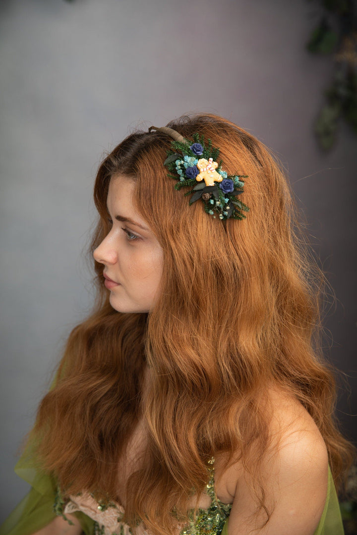 Christmas Flower Headband: Gingerbread Wedding Hair Accessory – handmade floral hair accessory by magaela