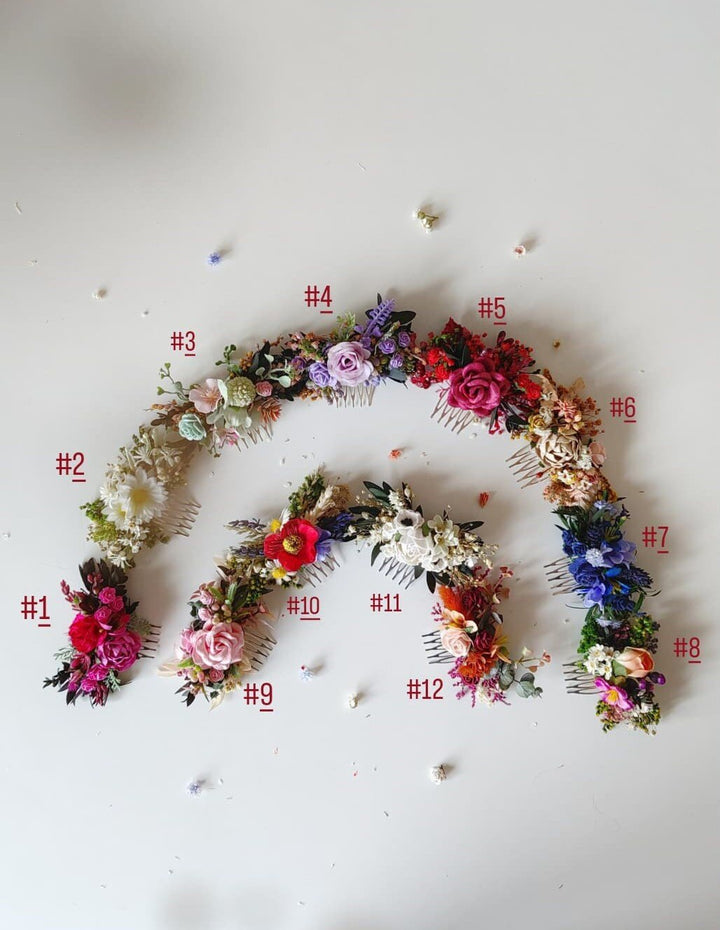 Wildflower Hair Comb: Rustic Wedding Bridal Hair Accessories – handmade floral hair accessory by magaela