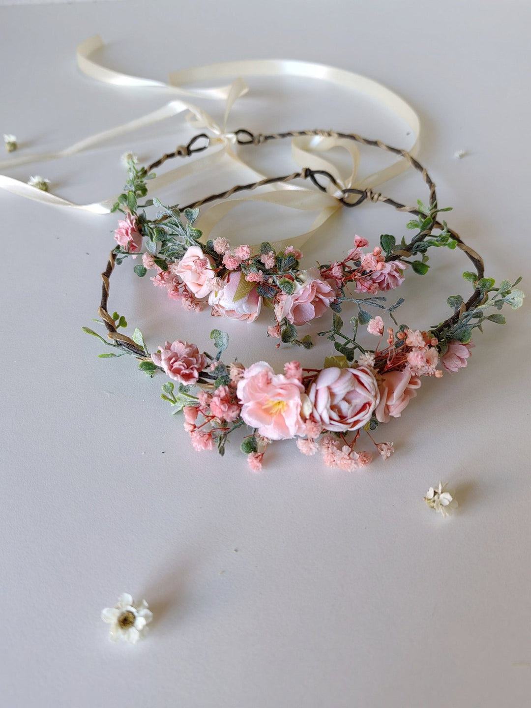 Pink Peony Flower Crown: Romantic Spring Wedding Hair Wreath – handmade floral hair accessory by magaela