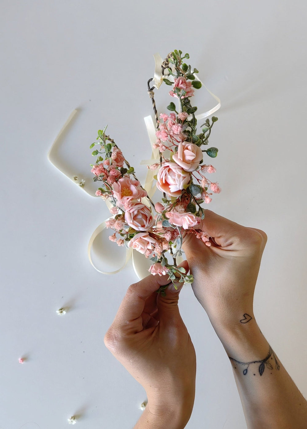 Pink Peony Flower Crown: Romantic Spring Wedding Hair Wreath – handmade floral hair accessory by magaela