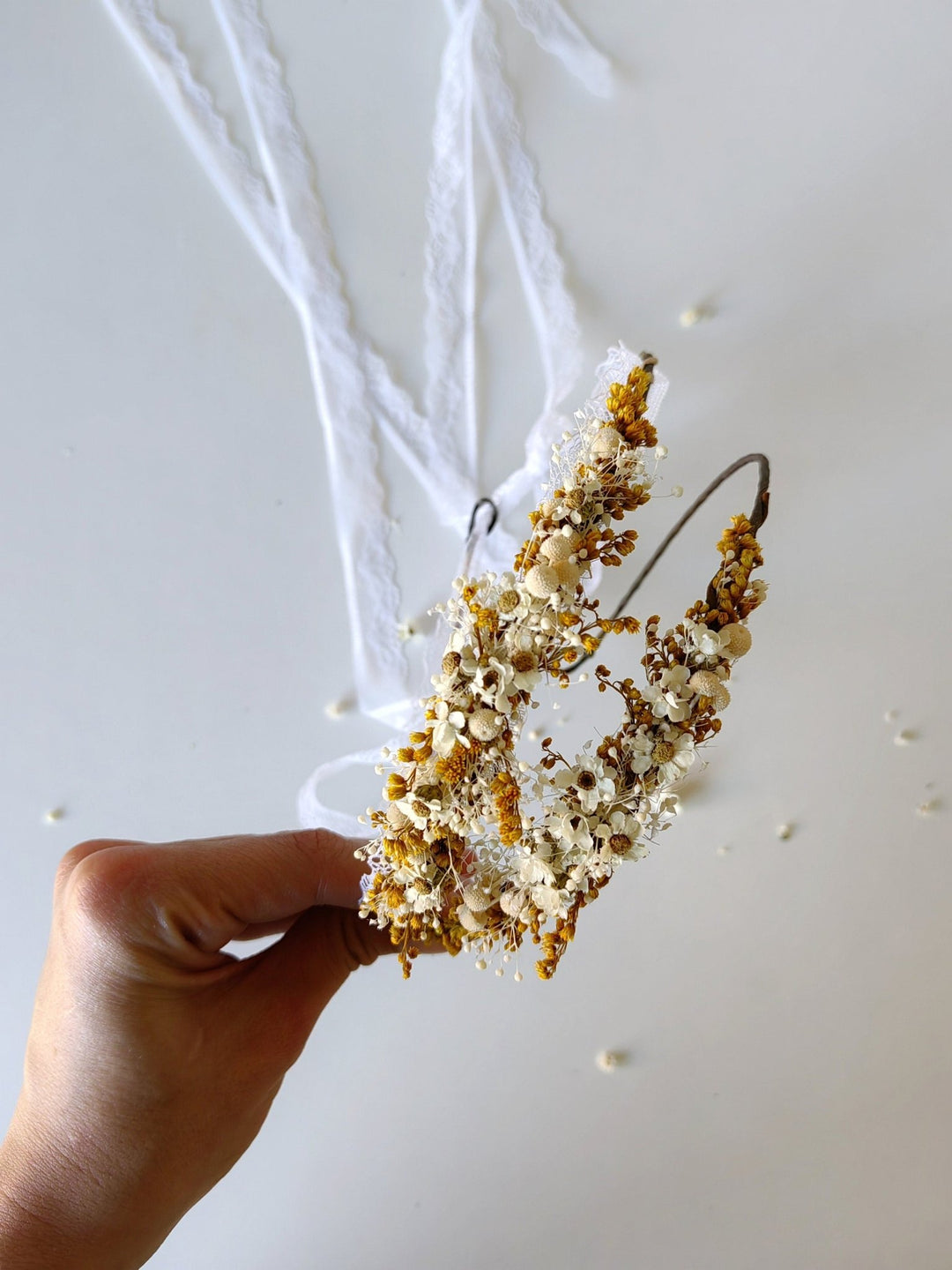 Preserved Flower Hair Wreath Set: Mother Daughter Matching Crowns – handmade floral hair accessory by magaela