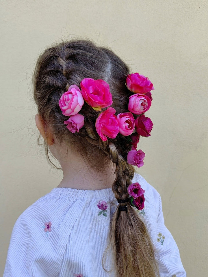 Magenta Peony Hair Pins: Bridal Flower Hairpiece Set – handmade floral hair accessory by magaela