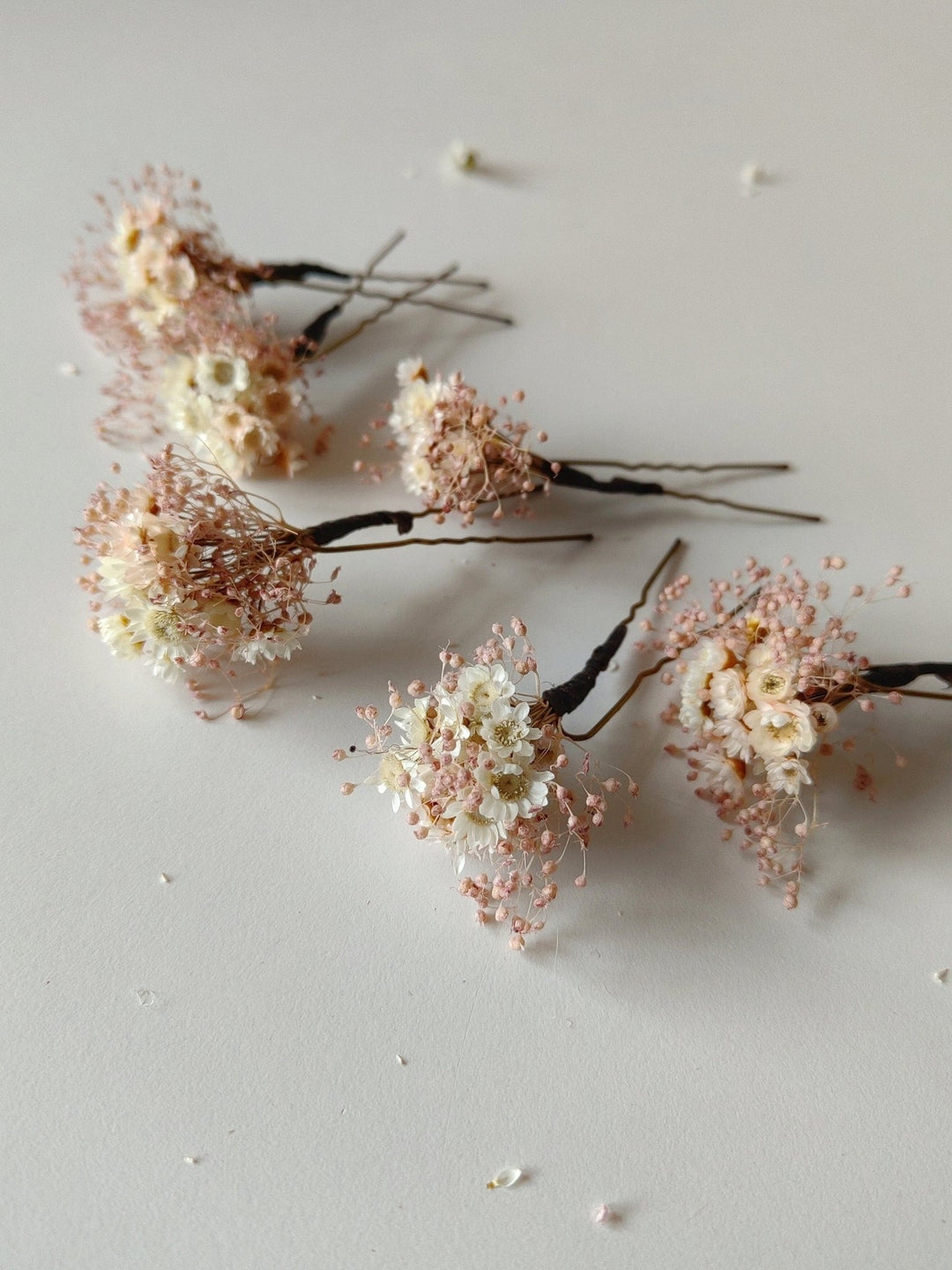 Rose Gold Wedding Hair Pins: Ivory Flower Bridal Accessory – handmade floral hair accessory by magaela