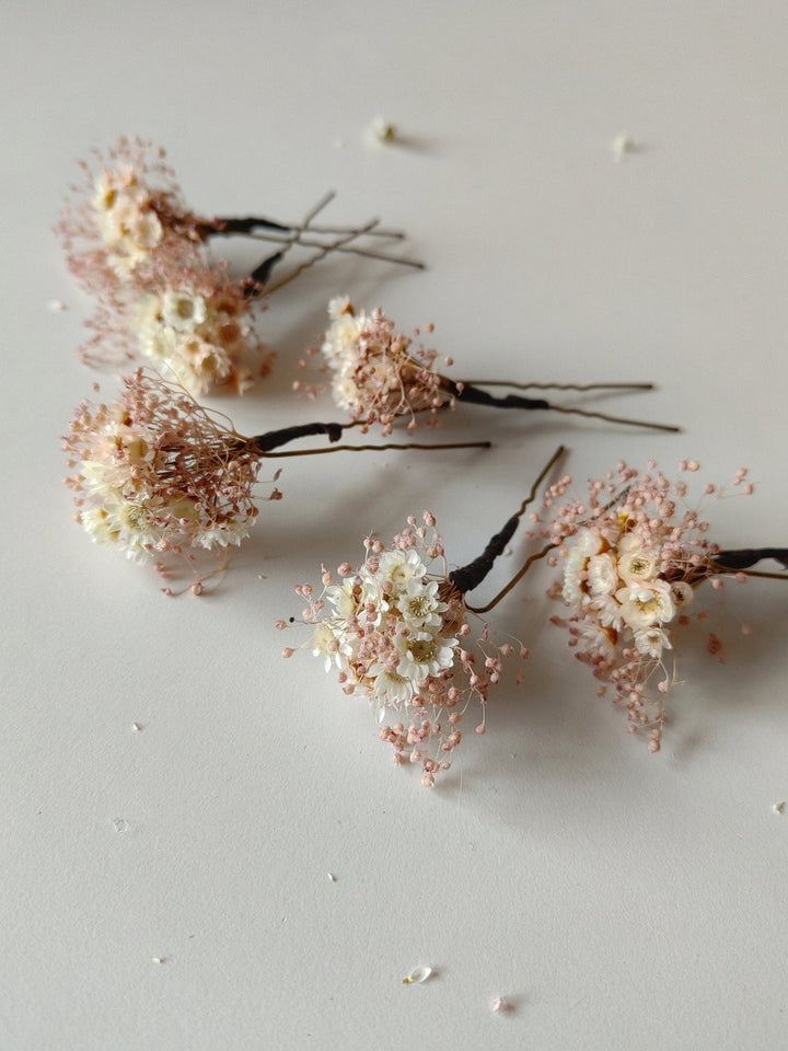 Rose Gold Wedding Hair Pins: Ivory Flower Bridal Accessory – handmade floral hair accessory by magaela