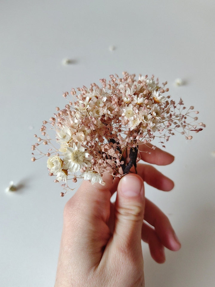 Rose Gold Wedding Hair Pins: Ivory Flower Bridal Accessory – handmade floral hair accessory by magaela