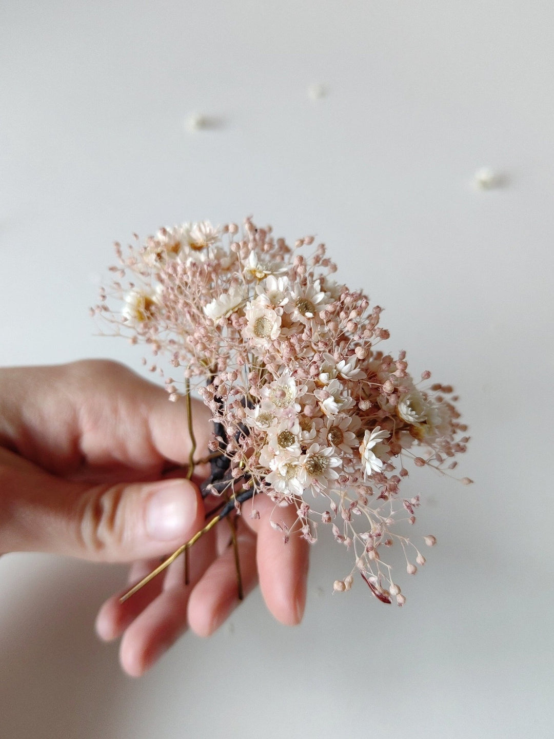 Rose Gold Wedding Hair Pins: Ivory Flower Bridal Accessory – handmade floral hair accessory by magaela