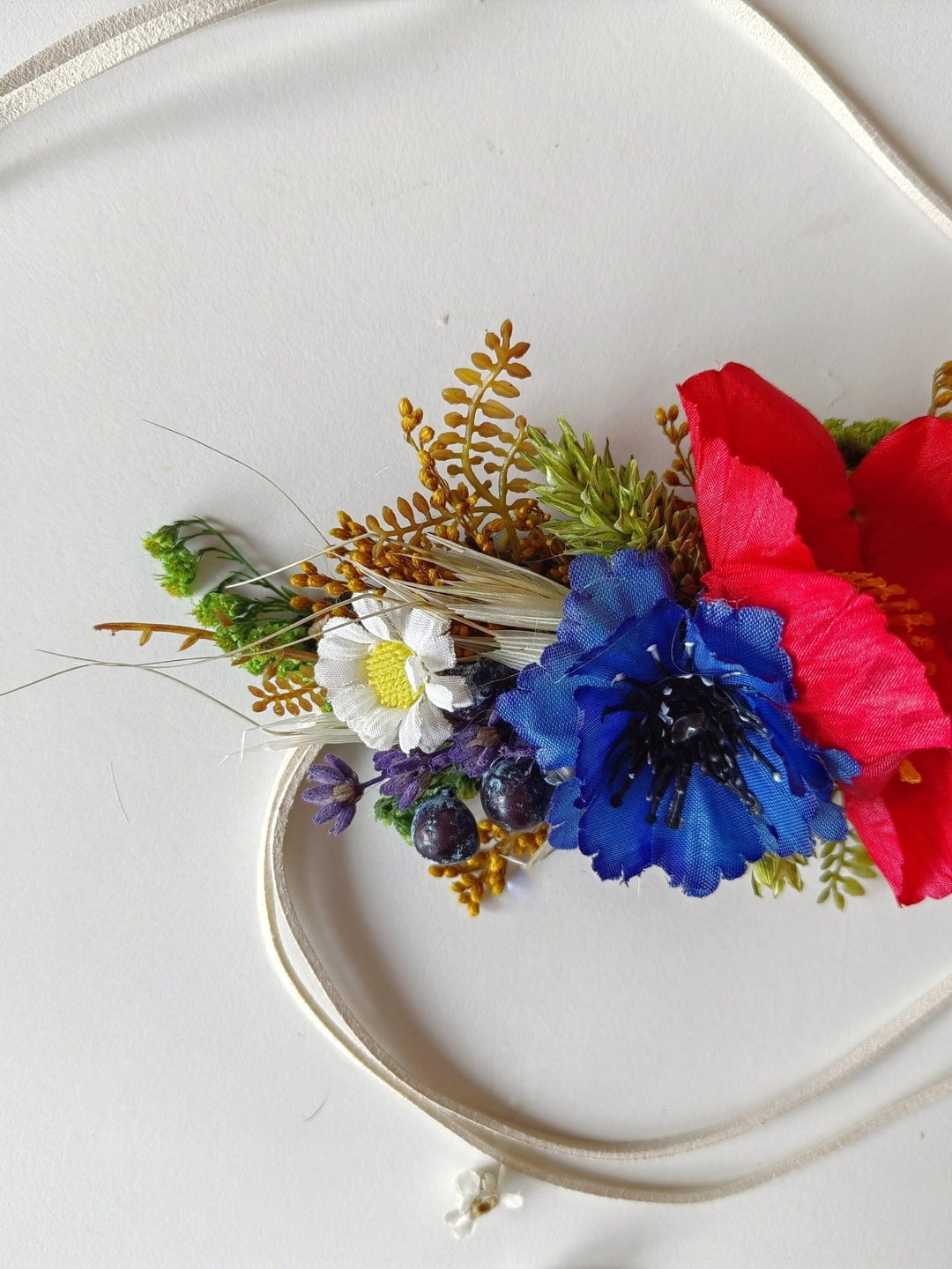 Poppy Flower Wedding Belt: Wildflower Bridal Accessories – handmade floral hair accessory by magaela