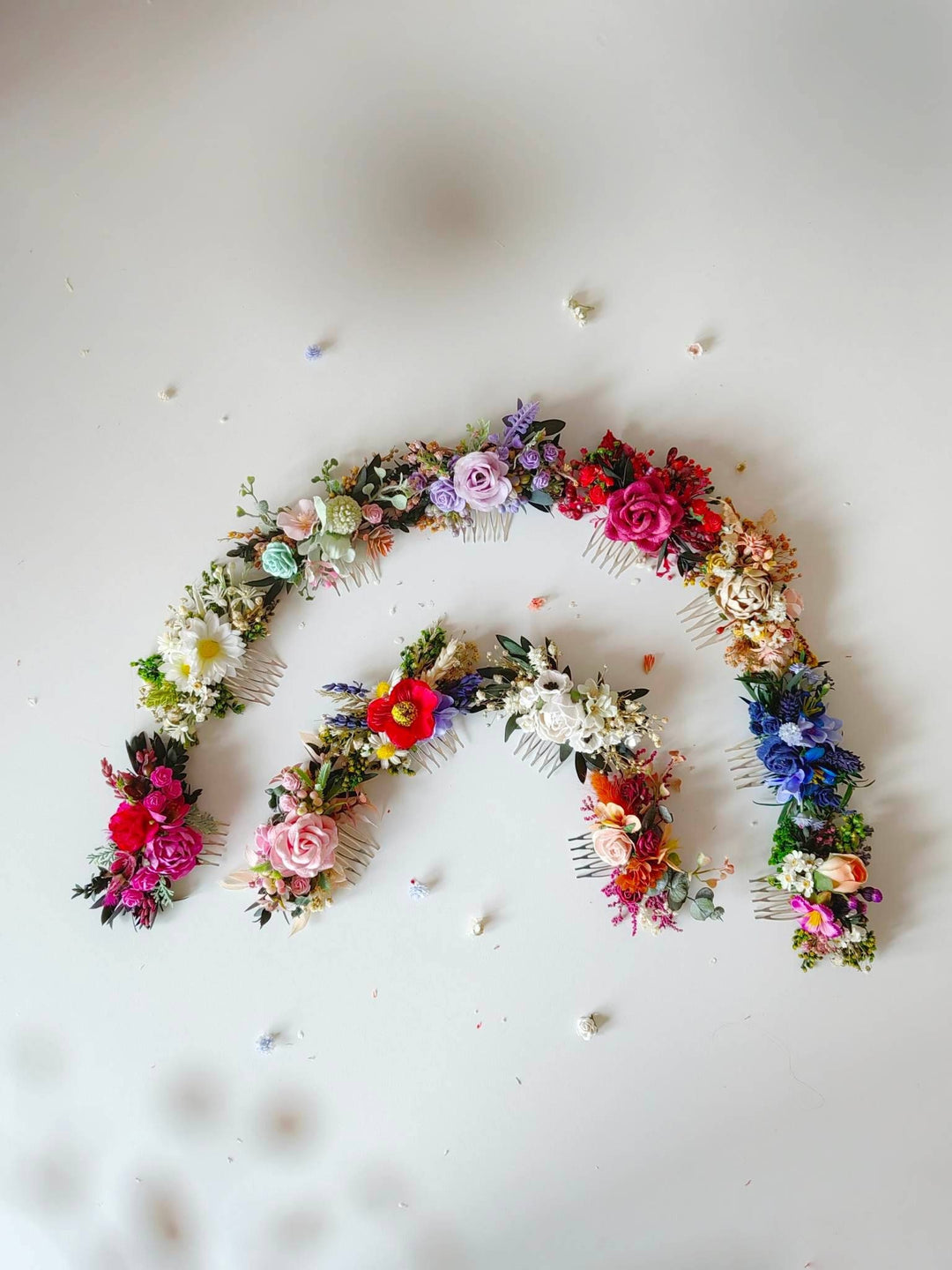 Wildflower Hair Comb: Rustic Wedding Bridal Hair Accessories – handmade floral hair accessory by magaela