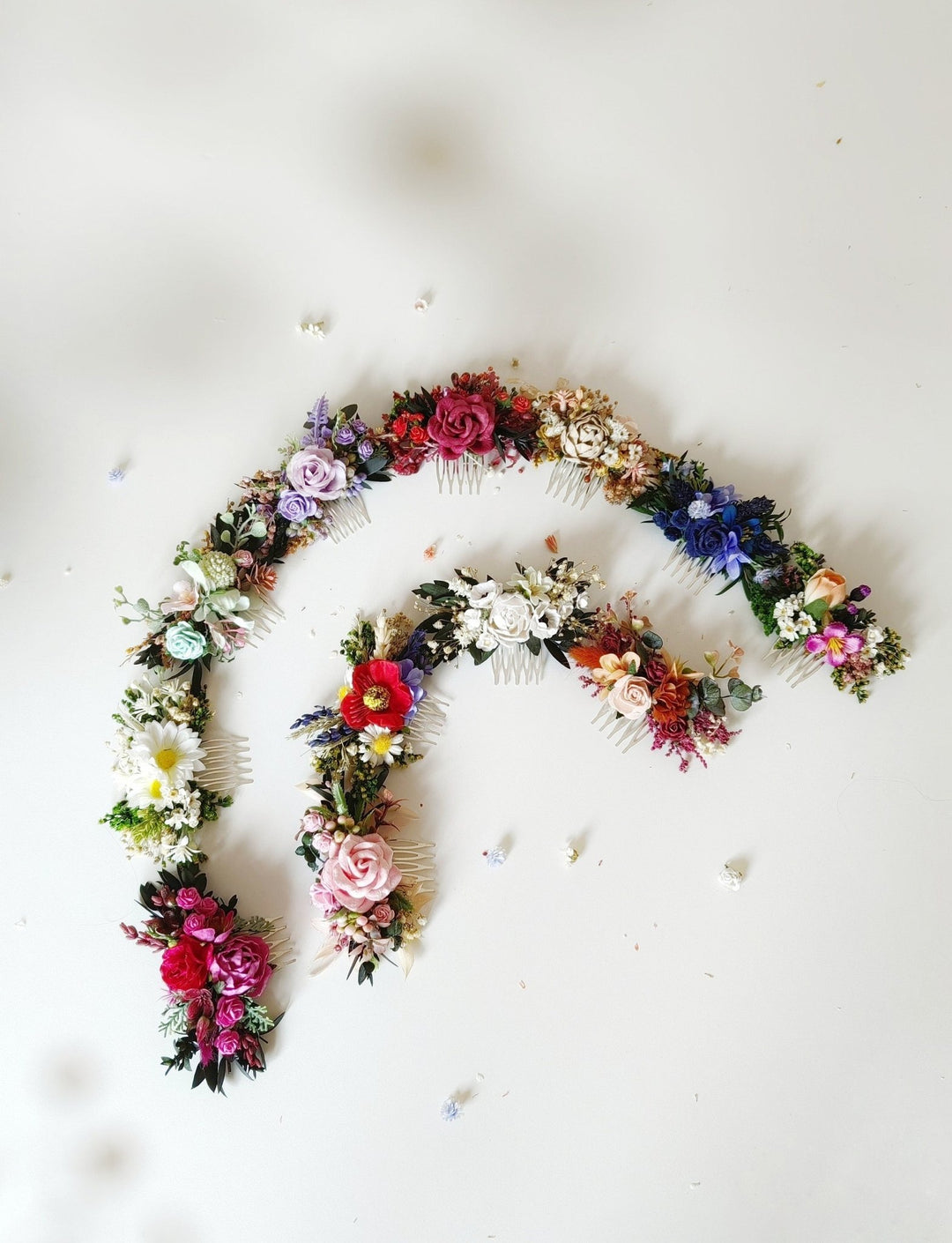 Wildflower Hair Comb: Rustic Wedding Bridal Hair Accessories – handmade floral hair accessory by magaela