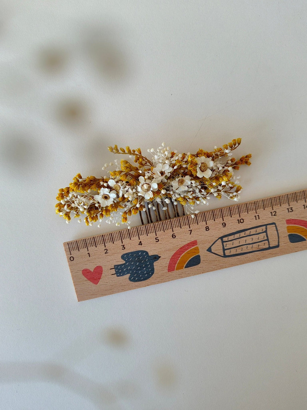 Ochre Cream Flower Hair Comb Set: Rustic Wedding Accessories – handmade floral hair accessory by magaela