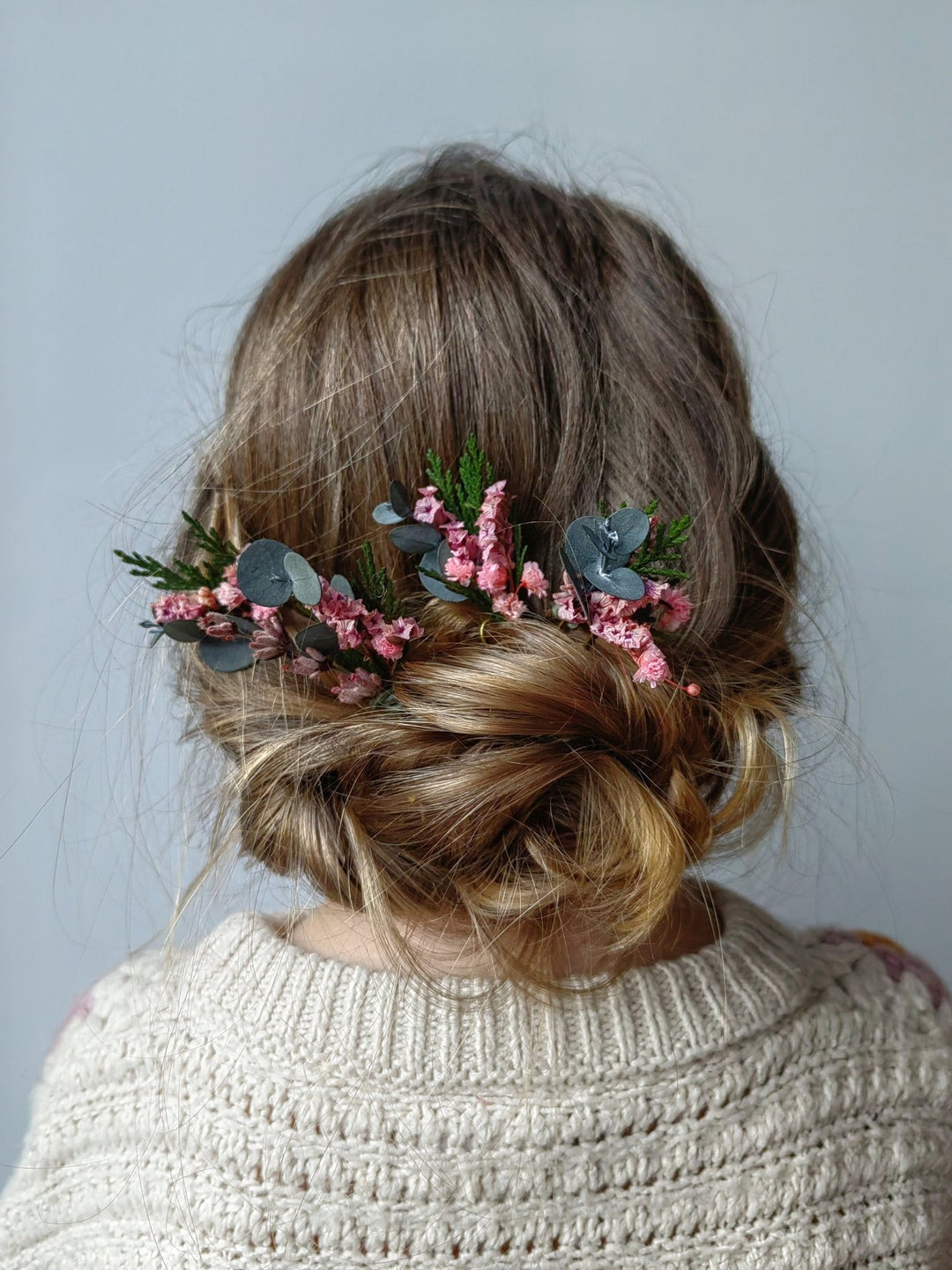 Woodland Wedding Flower Set: Hair Comb, Boutonniere, Hairpins – handmade floral hair accessory by magaela