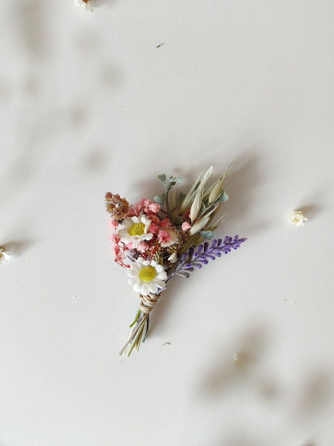 Meadow Flower Boutonniere: Summer Wedding Groom Corsage – handmade floral hair accessory by magaela