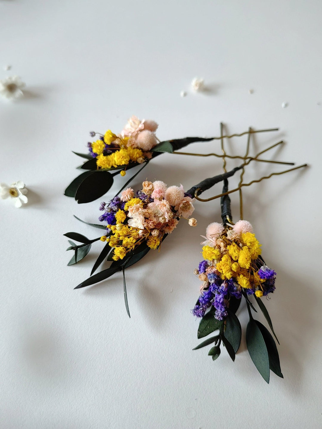 Wildflower Hairpins: Bridal Hair Accessories – handmade floral hair accessory by magaela