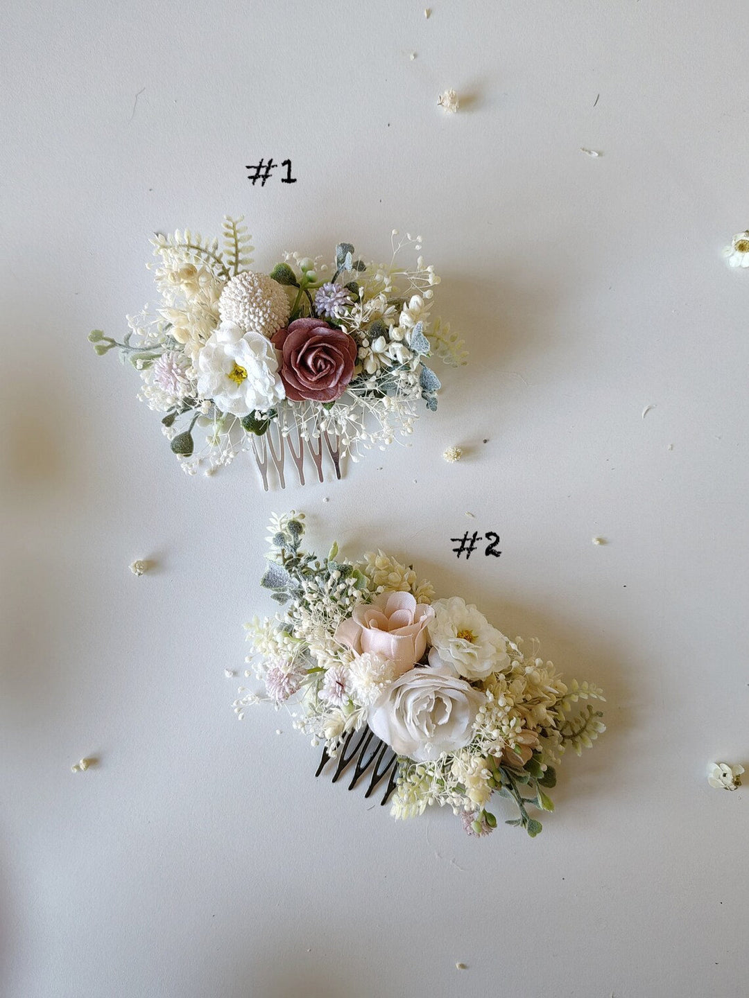 Blush Rose Flower Hair Comb: Romantic Wedding Cottagecore Accessory – handmade floral hair accessory by magaela