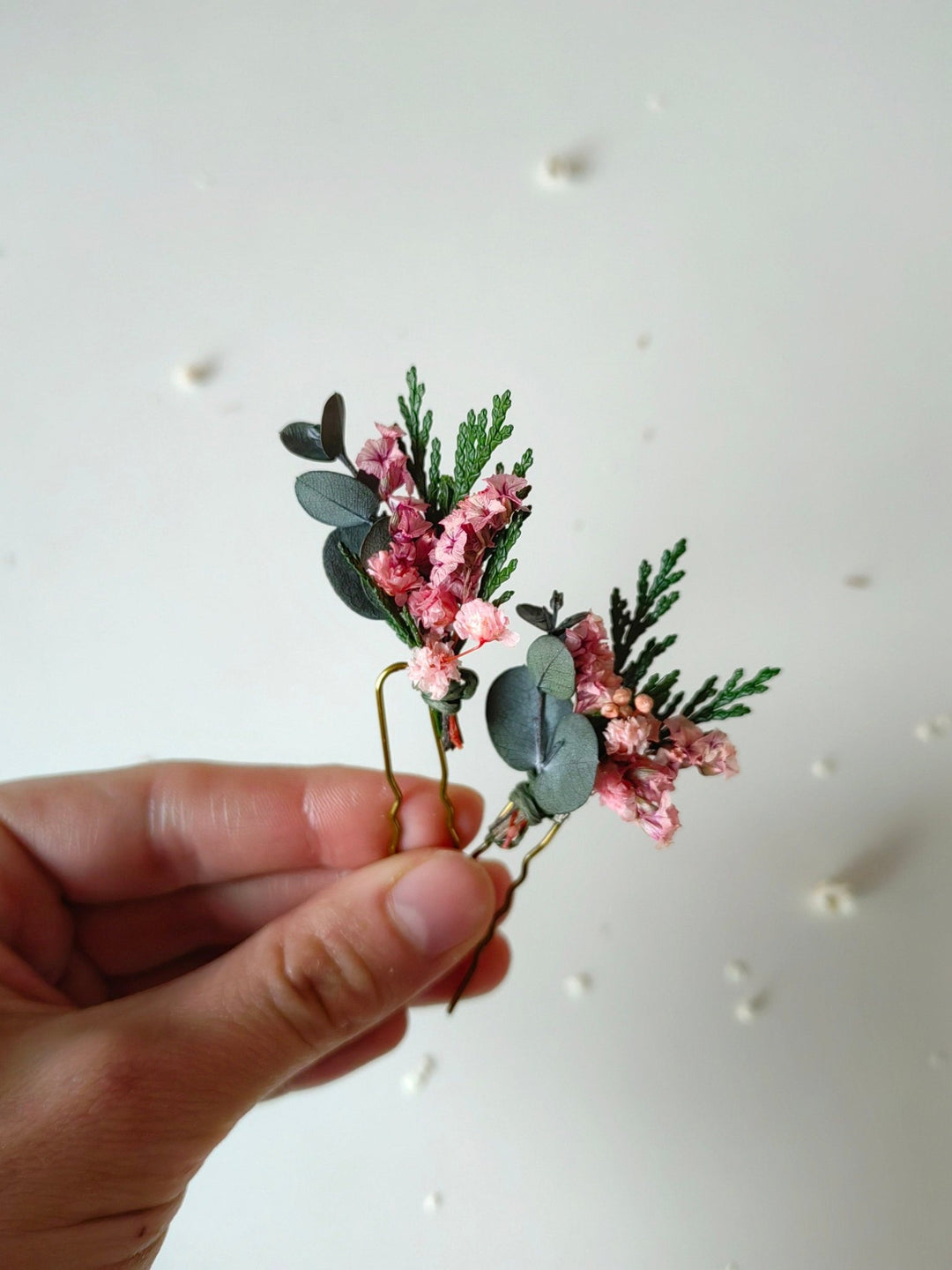 Woodland Wedding Flower Set: Hair Comb, Boutonniere, Hairpins – handmade floral hair accessory by magaela