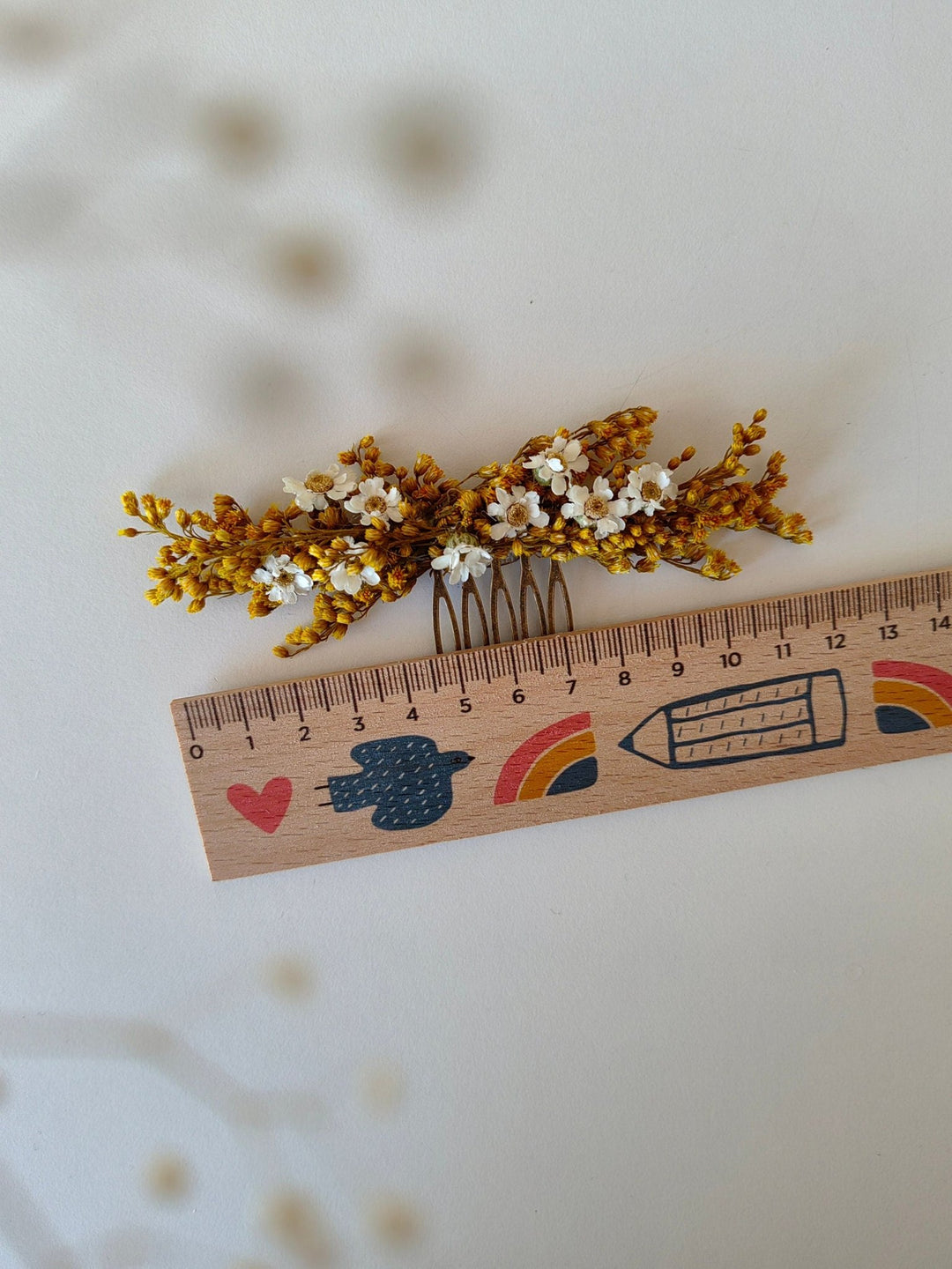 Ochre Cream Flower Hair Comb Set: Rustic Wedding Accessories – handmade floral hair accessory by magaela