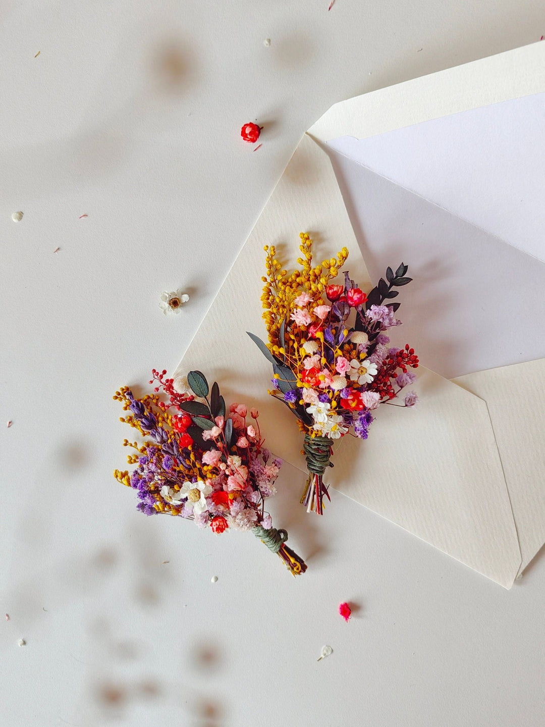 Colorful Meadow Boutonniere: Groom Accessory, Garden Wedding – handmade floral hair accessory by magaela