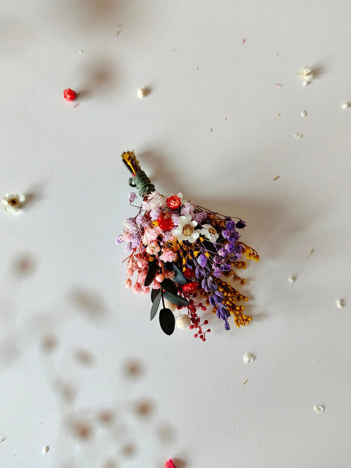 Colorful Meadow Boutonniere: Groom Accessory, Garden Wedding – handmade floral hair accessory by magaela