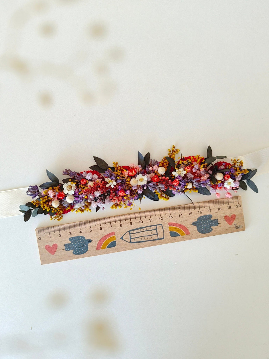 Wildflower Bridal Belt: Preserved Meadow Flowers, Garden Wedding Accessory – handmade floral hair accessory by magaela