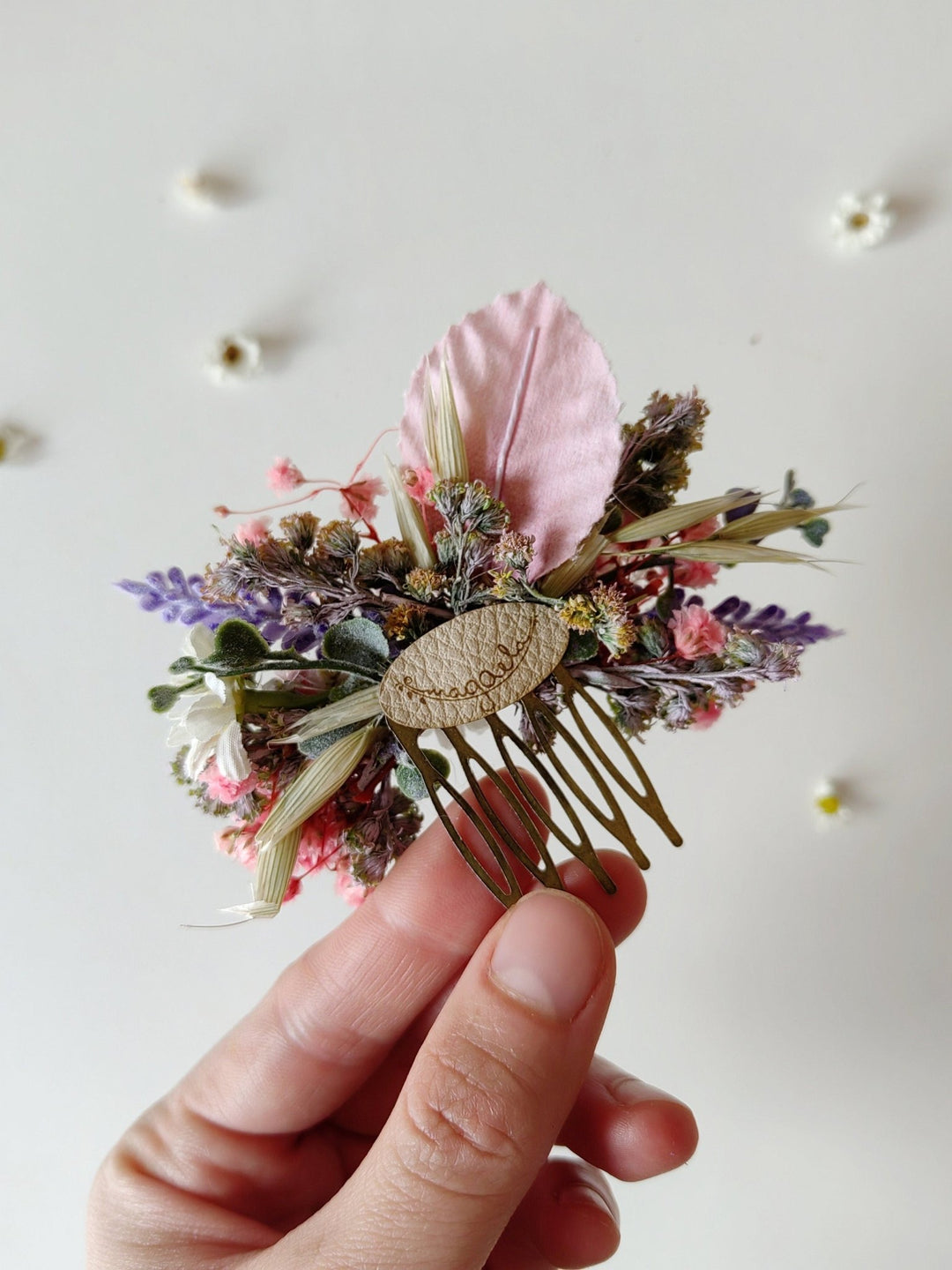 Daisy Flower Hair Comb: Meadow Bridal Hair Accessories – handmade floral hair accessory by magaela
