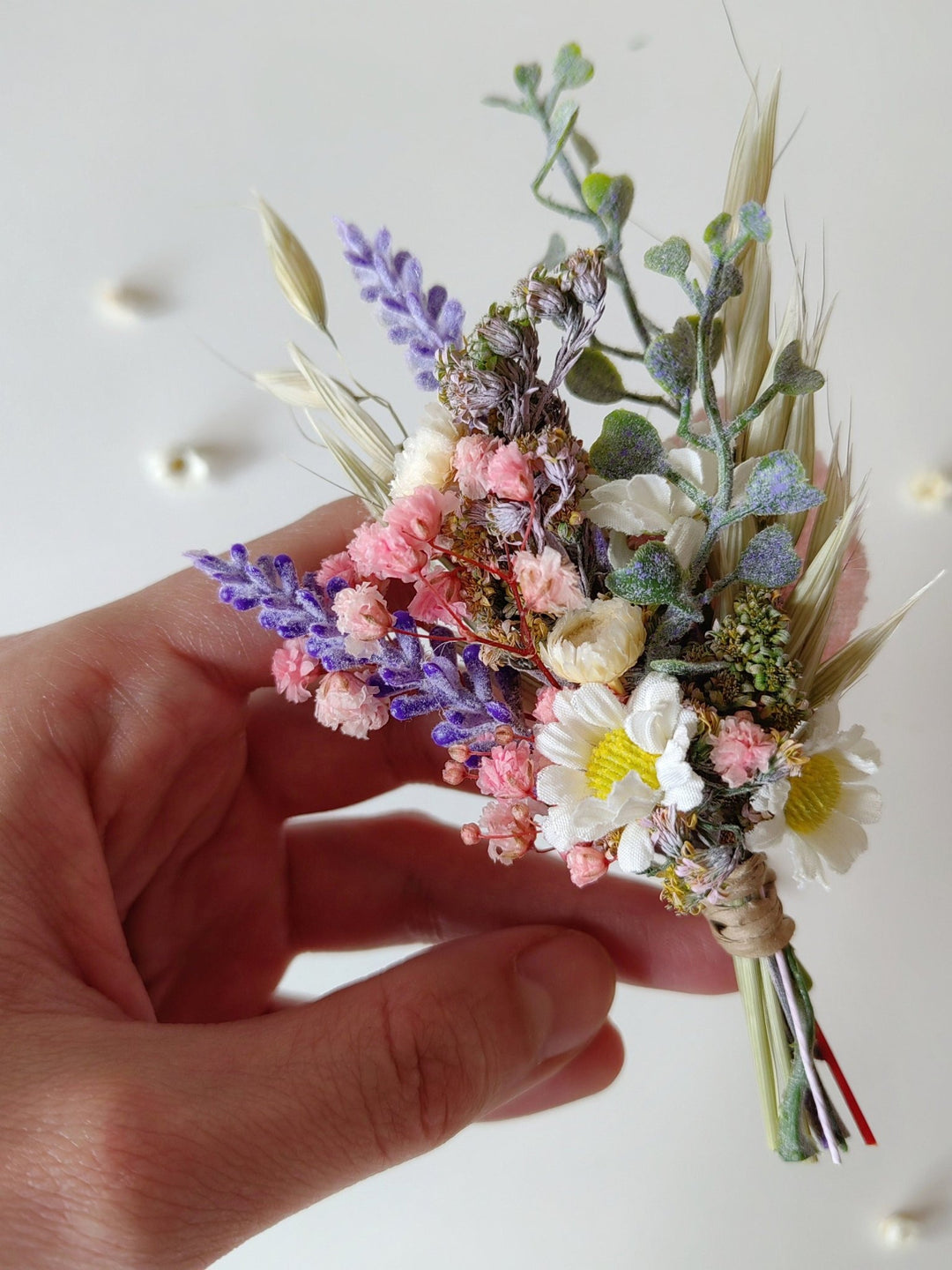 Meadow Flower Boutonniere: Summer Wedding Groom Corsage – handmade floral hair accessory by magaela