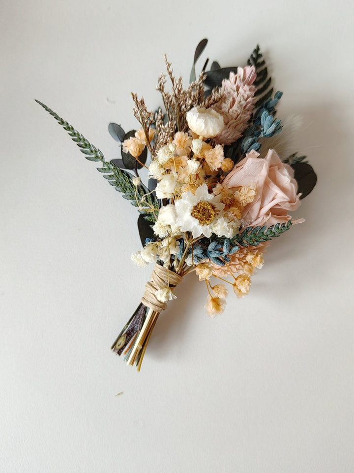 Blush Rose Groom Boutonniere: Preserved Flower Lapel Corsage – handmade floral hair accessory by magaela