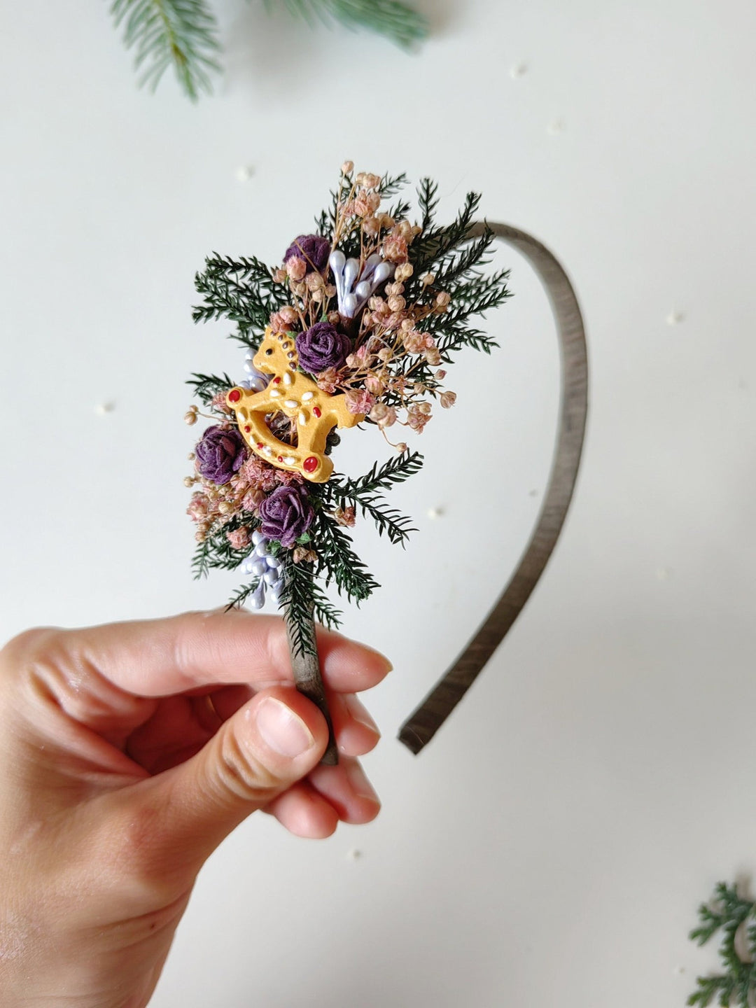 Christmas Flower Headband: Gingerbread Wedding Hair Accessory – handmade floral hair accessory by magaela